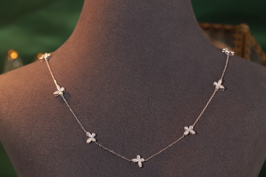 18k Gold Diamond Necklace with Marquise Cut, Natural Diamond 0.40ct