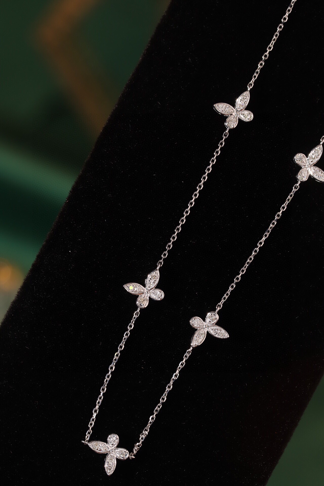 18k Gold Diamond Necklace with Marquise Cut, Natural Diamond 0.40ct