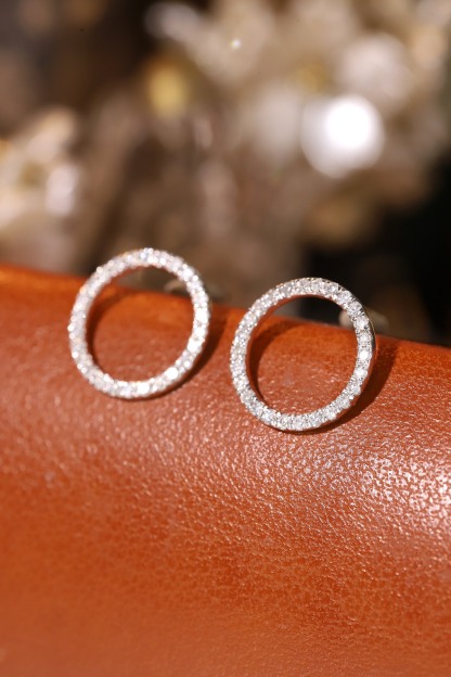 18k Gold Earrings  Natural Diamond 0.28ct 