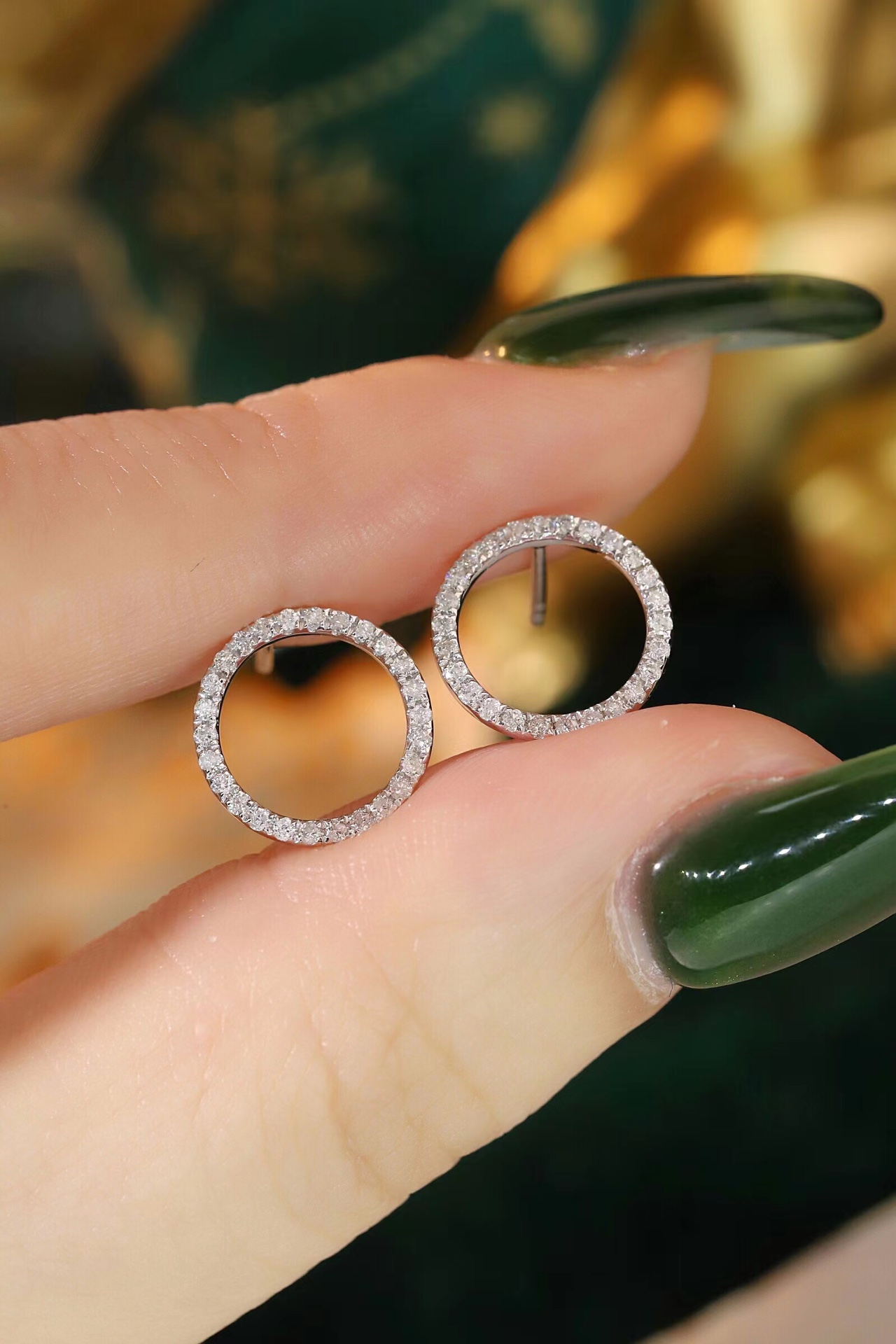 18k Gold Earrings  Natural Diamond 0.28ct 