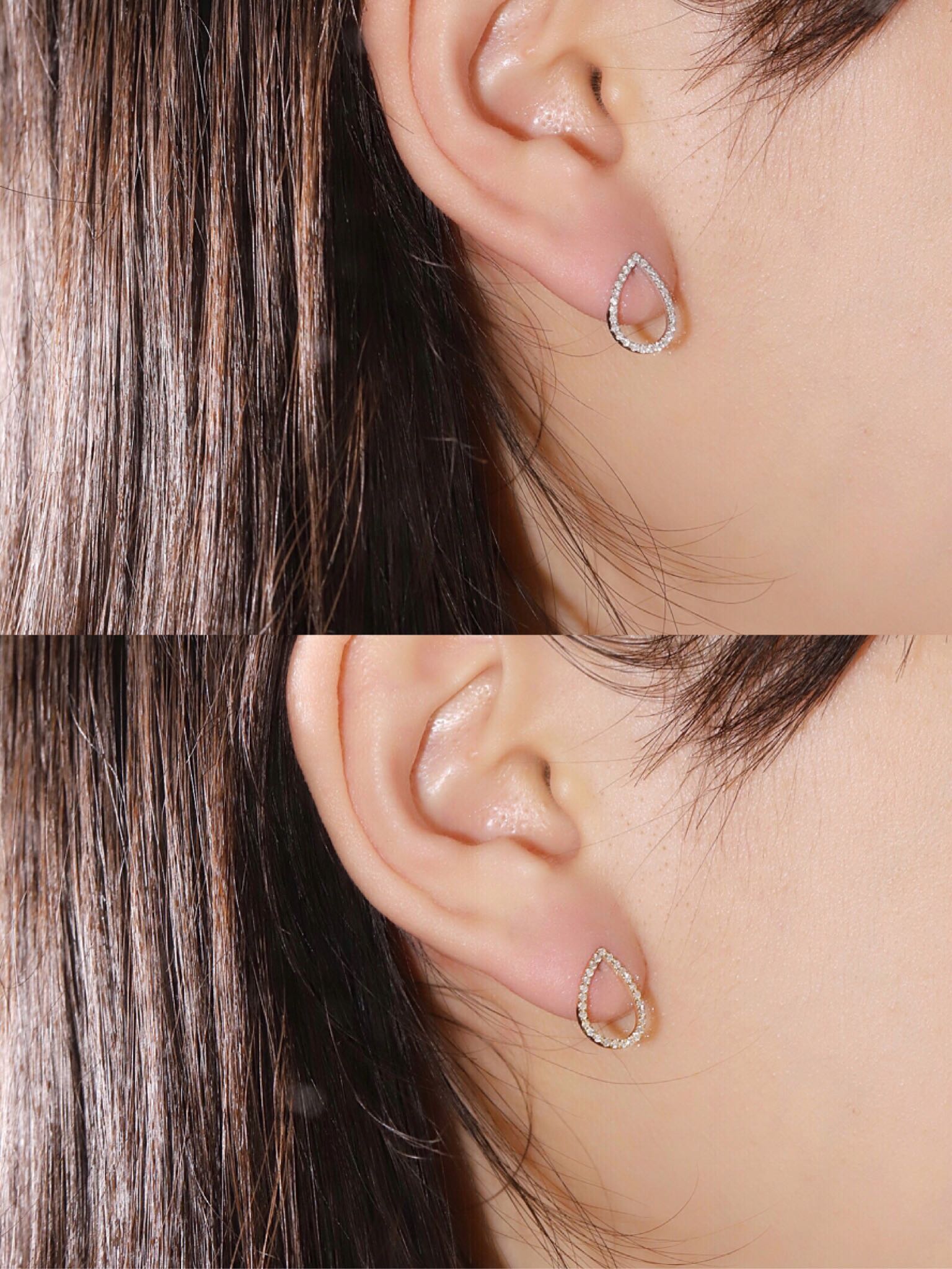 18k Gold Earrings  Natural Diamond 0.30ct 
