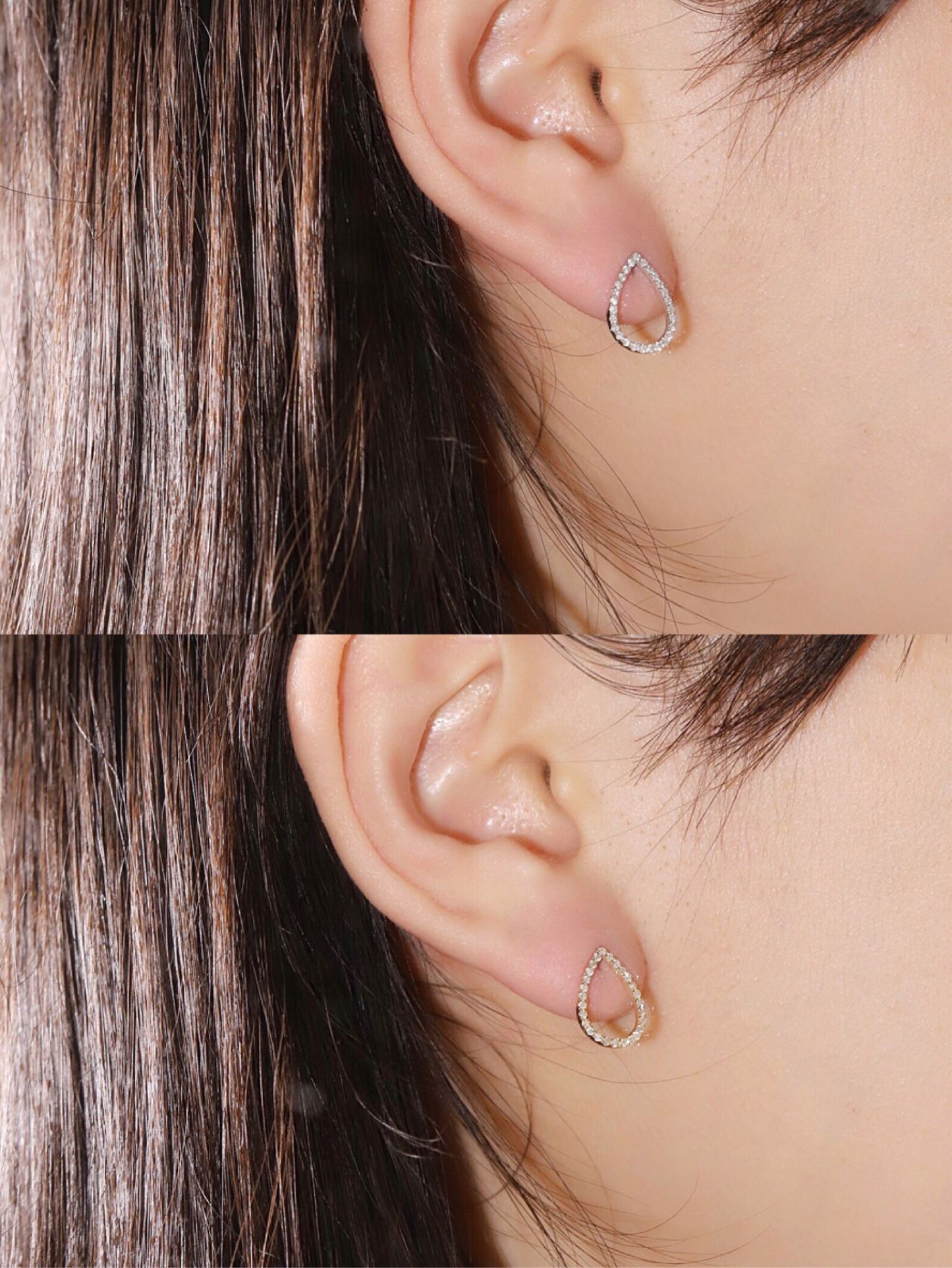 18k Gold Earrings  Natural Diamond 0.30ct 