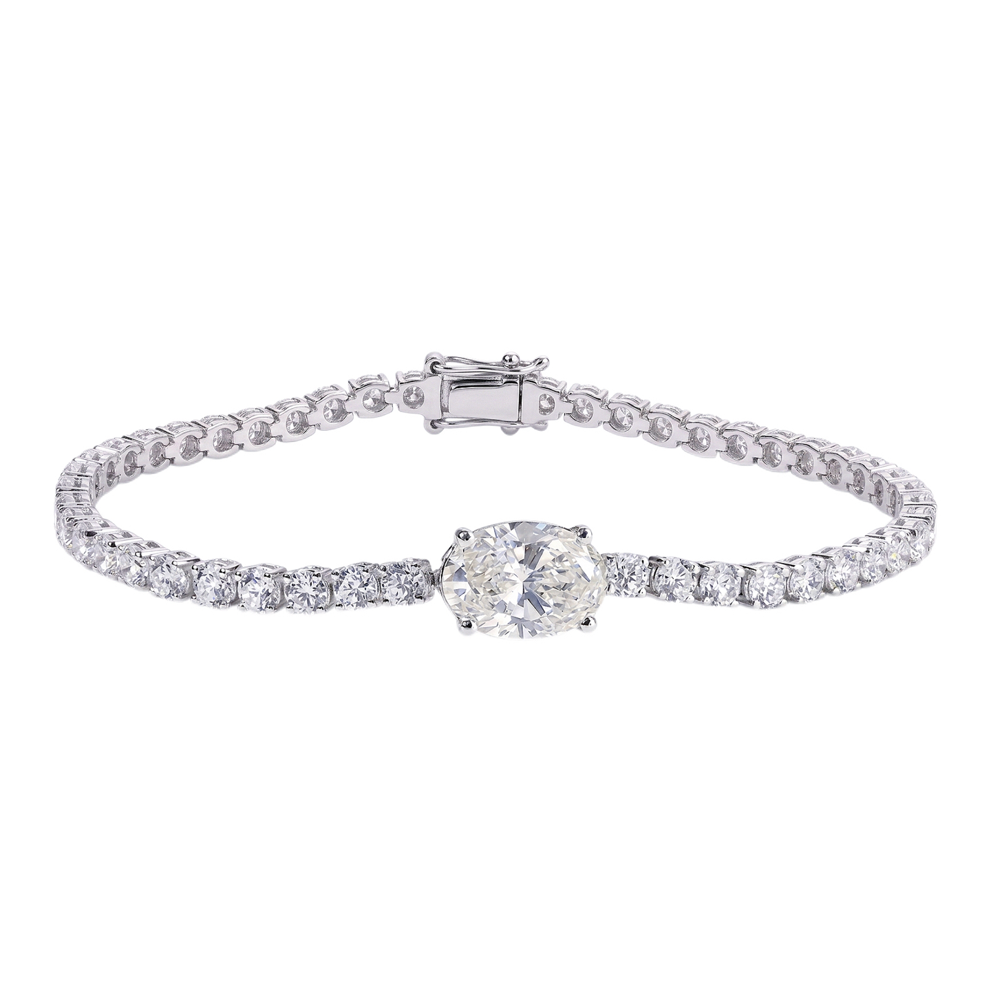 10k Gold Diamond Bracelet with 6.50ct Laboratory-Grown Diamonds, Luxury Fully Set Bracelet