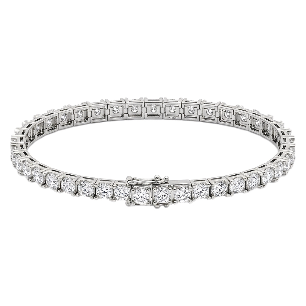10k Gold Diamond Bracelet with 10ct Laboratory-Grown Diamonds; Luxury Diamond Bracelet with Full Circle of Diamonds