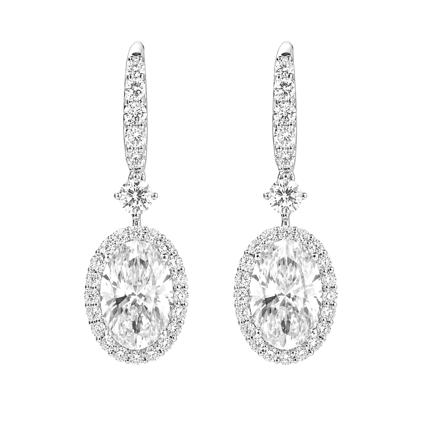 10k gold diamond earrings, 7.80ct lab-grown diamonds, luxurious earrings