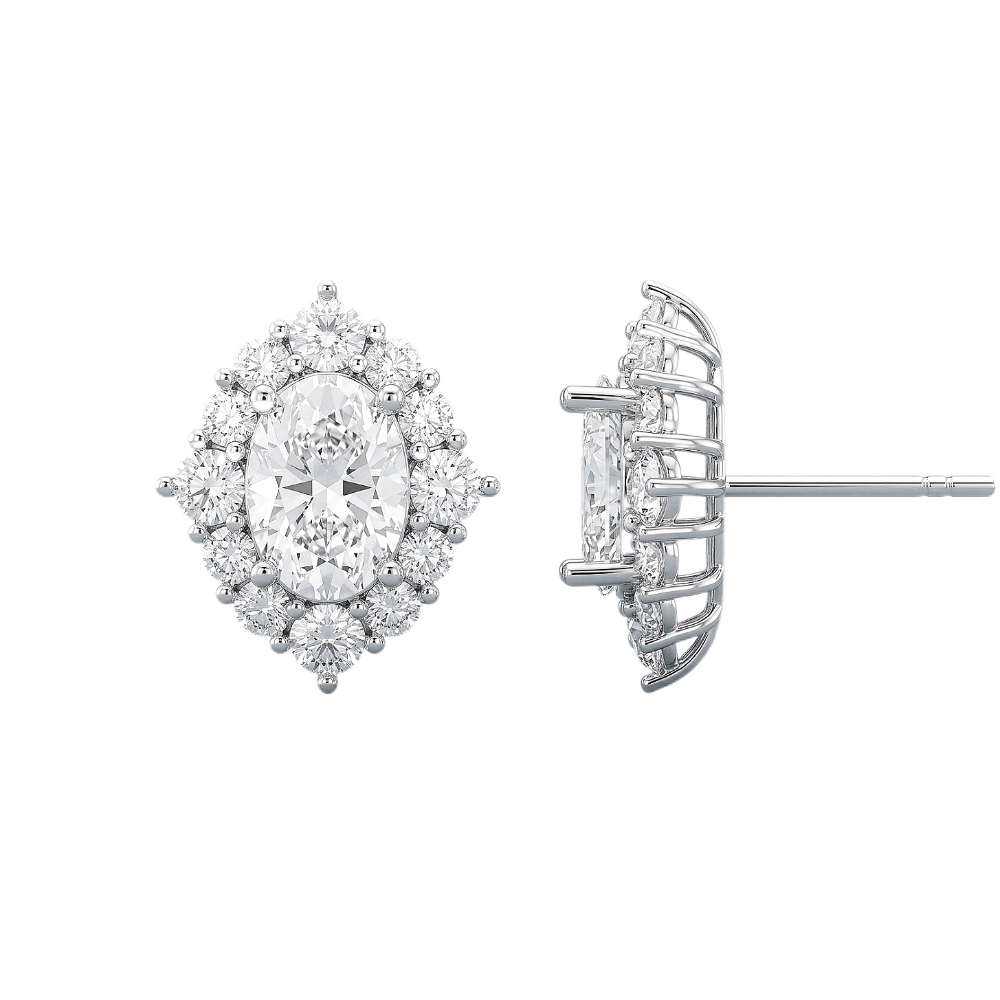 10k gold diamond earrings, 6.70ct lab-grown diamonds, luxurious earrings