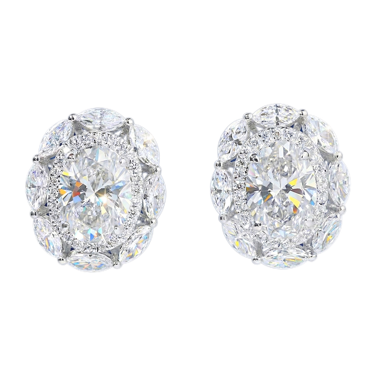 10k gold diamond earrings, 3.30ct lab-grown diamonds, luxurious earrings