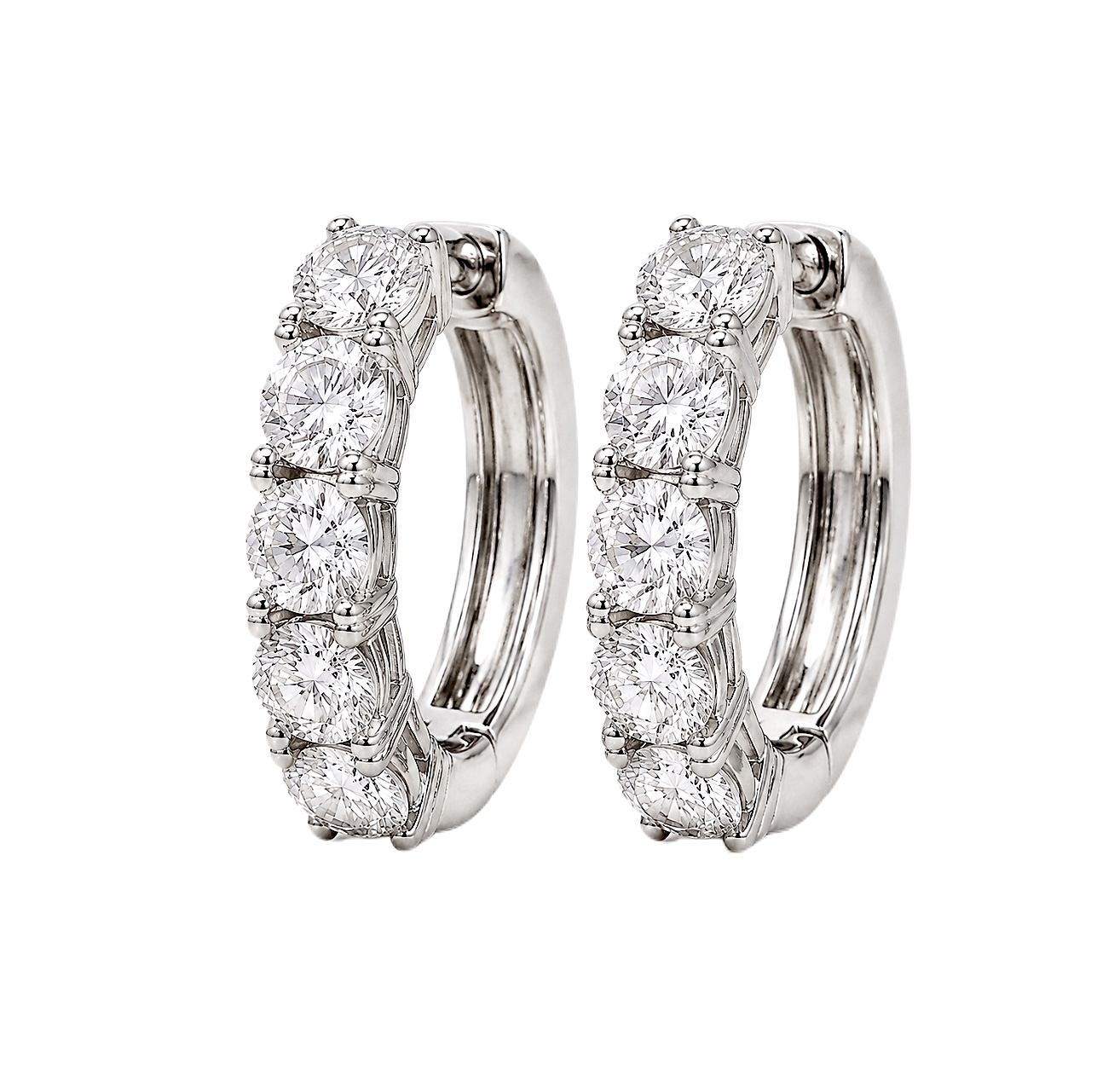 10k Gold Diamond Earrings with 2.28ct Round Cultured Diamonds