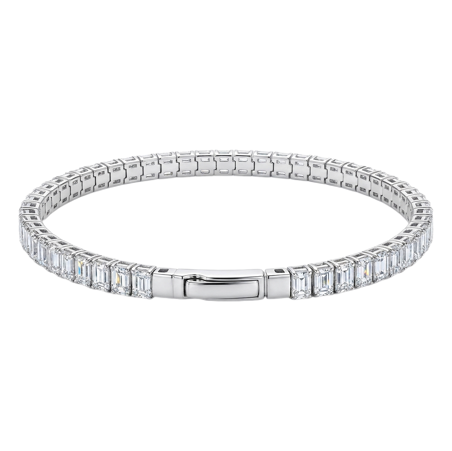 10k Gold Diamond Bracelet with 5.68ct Emerald-Cut Diamond Bracelet