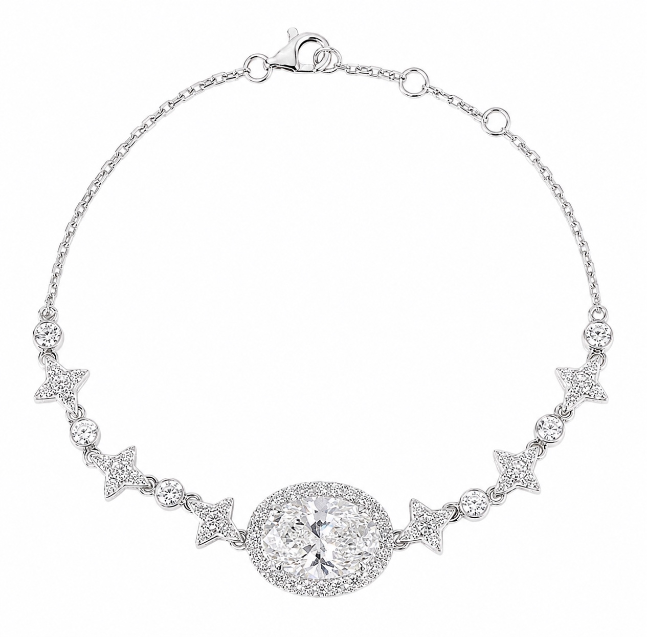 10k Gold Diamond Bracelet with 4.15ct Solitaire Pear-Shaped Diamond Bracelet