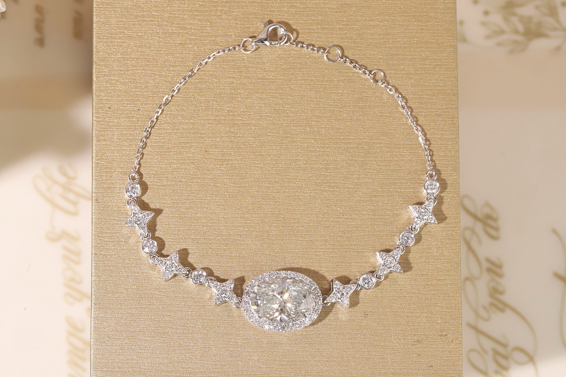 10k Gold Diamond Bracelet with 4.15ct Solitaire Pear-Shaped Diamond Bracelet