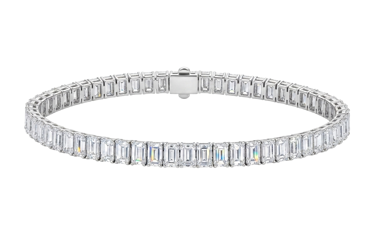 10k Gold Diamond Bracelet with 10.5ct Emerald-Cut Diamond Bracelet