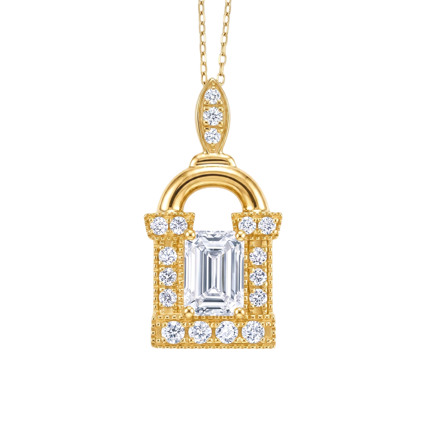 10k gold diamond necklace with a lab-grown diamond of 2.55ct