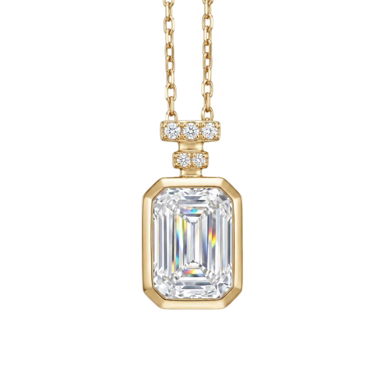 10k gold diamond necklace with a lab-grown diamond of 2.05ct
