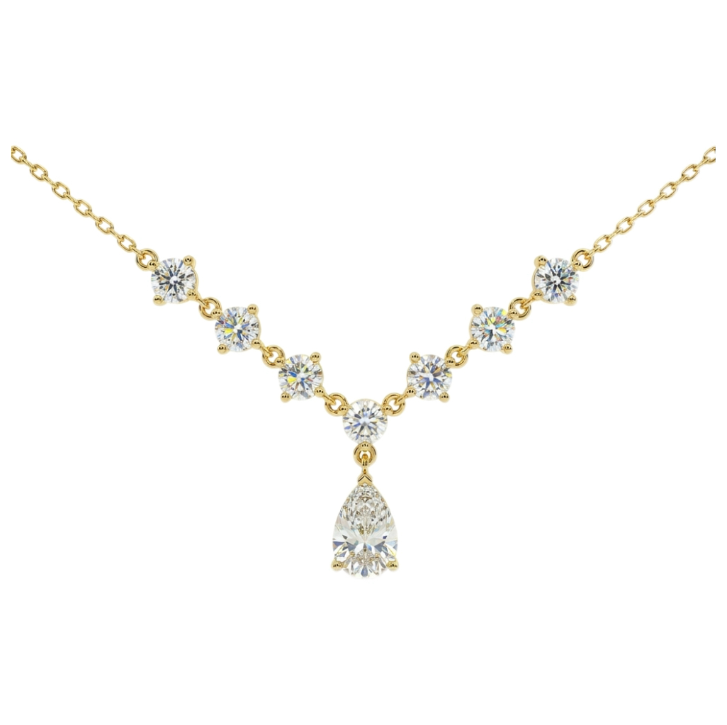 10k gold diamond necklace with a lab-grown diamond of 3ct