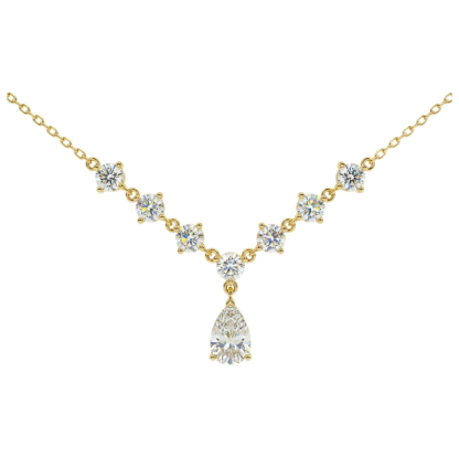 10k gold diamond necklace with a lab-grown diamond of 3ct