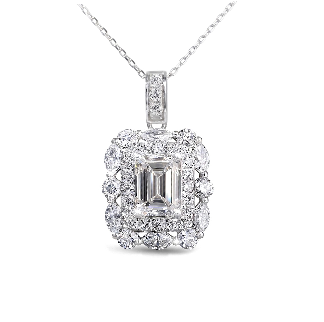10k gold diamond necklace with a lab-grown diamond of 3.50ct