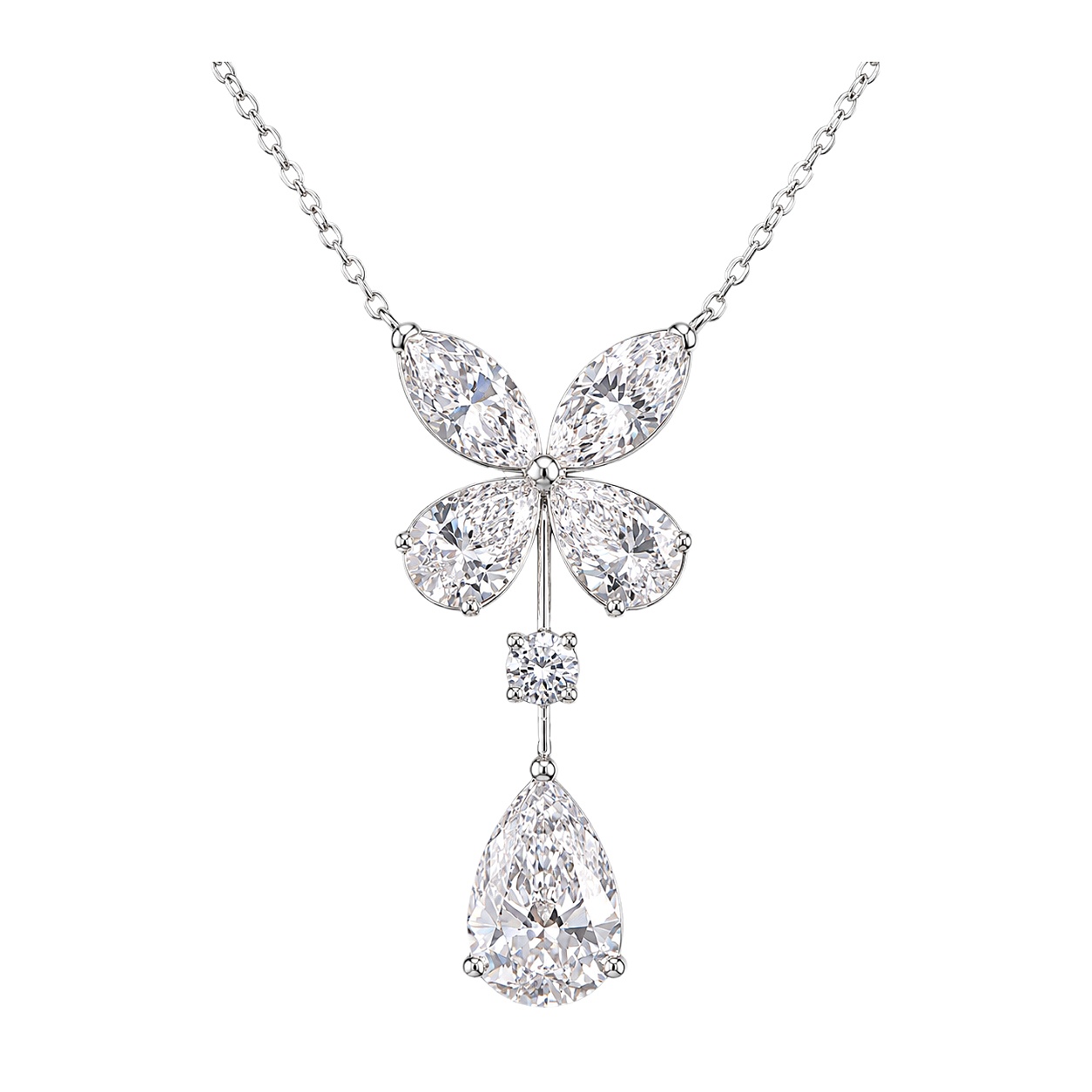 10k gold diamond necklace with a lab-grown diamond of 2.4ct