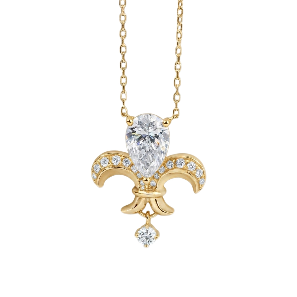 10k gold diamond necklace with a lab-grown diamond of 1.2ct
