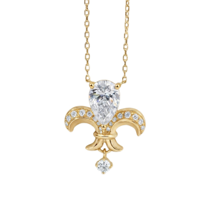 10k gold diamond necklace with a lab-grown diamond of 1.2ct