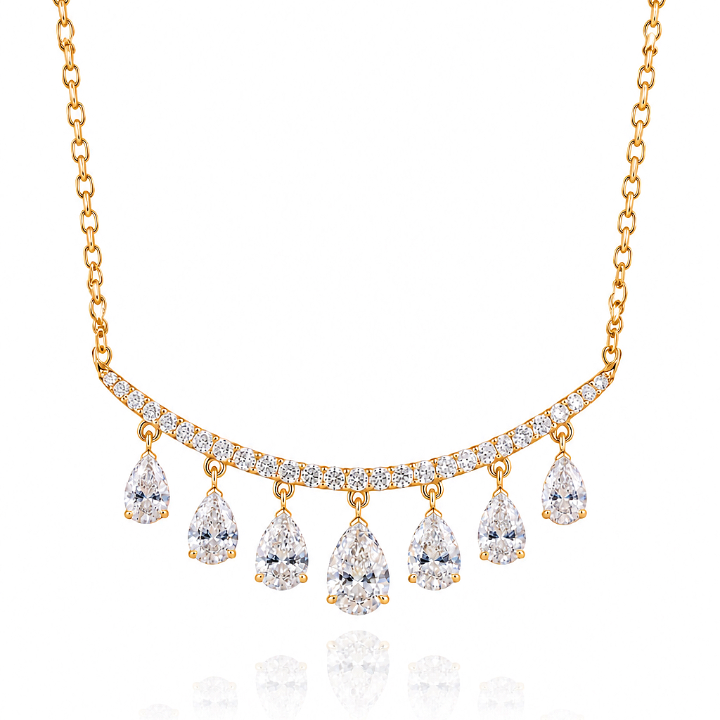 10k gold diamond necklace with a lab-grown diamond of 3.2ct