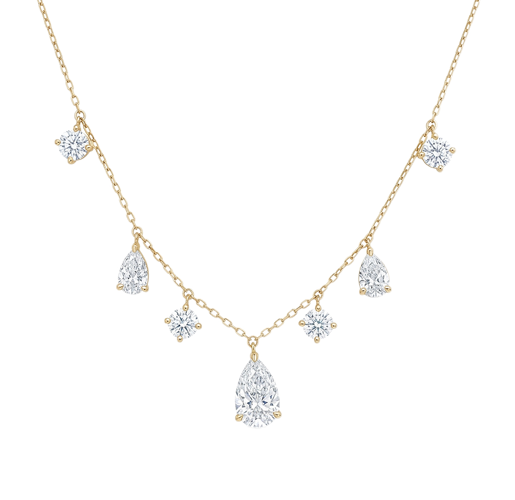 10k gold diamond necklace with a lab-grown diamond of 2.7ct