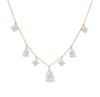 10k gold diamond necklace with a lab-grown diamond of 2.7ct
