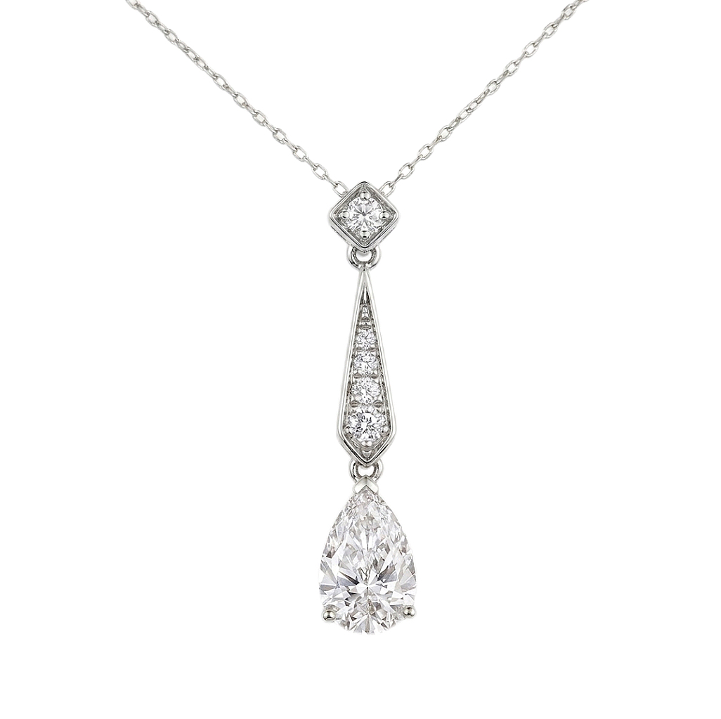 10k gold diamond necklace with a lab-grown diamond of 2.3ct