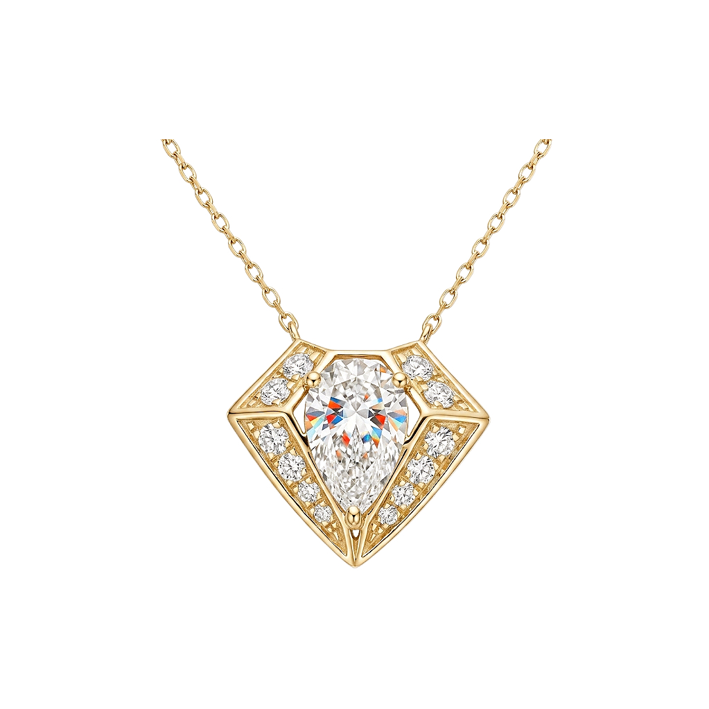 10k gold diamond necklace with a lab-grown diamond of 1.25ct