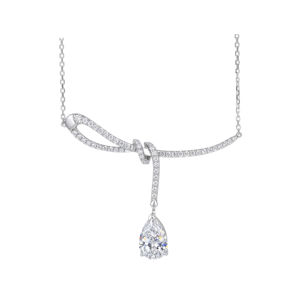 10k gold diamond necklace with a lab-grown diamond of 2.5ct