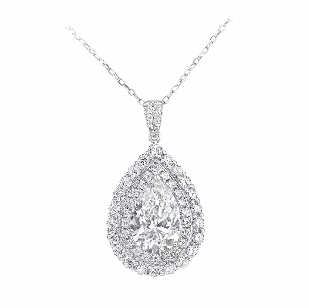 10k gold diamond necklace with a lab-grown diamond of 2.95ct