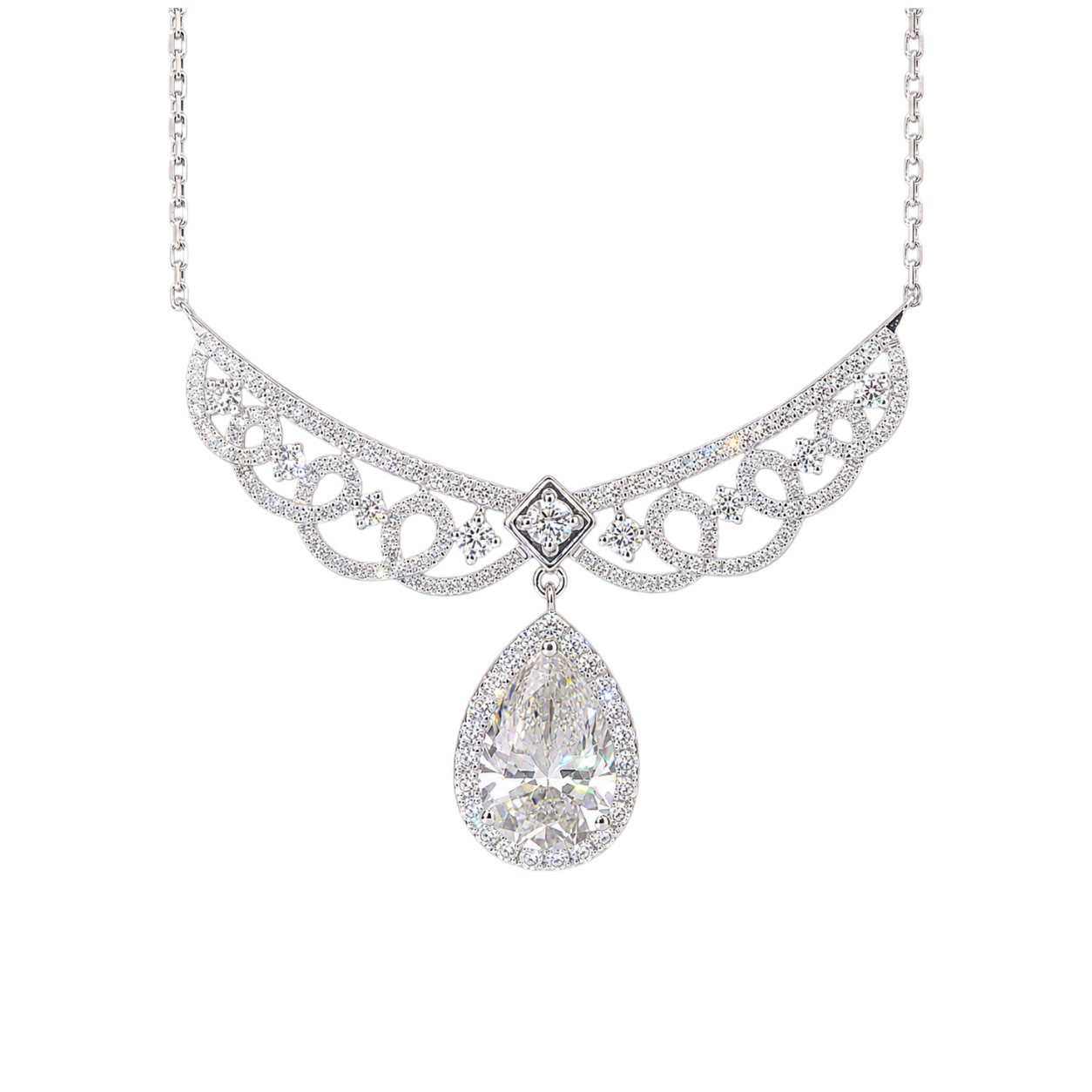 10k gold diamond necklace with a lab-grown diamond of 2.9ct