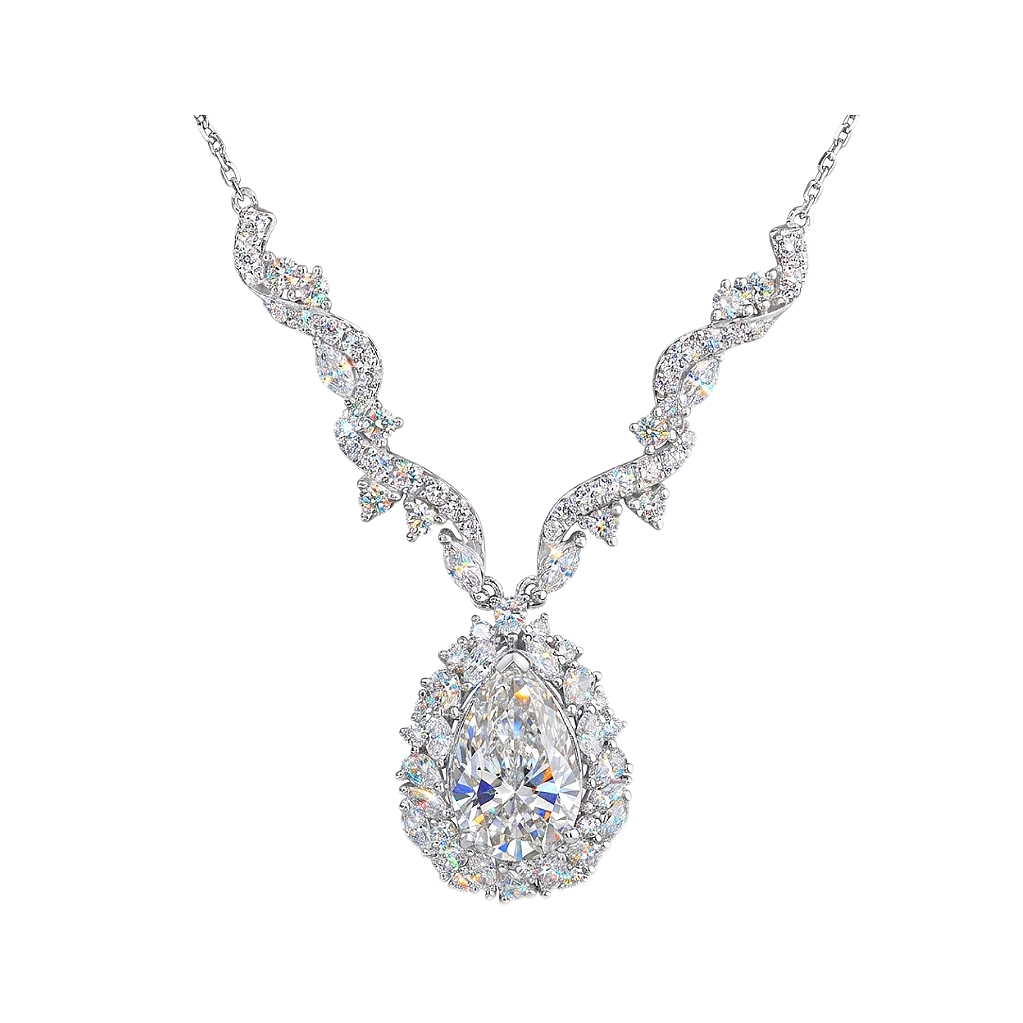 10k gold diamond necklace with a lab-grown diamond of 4.95ct