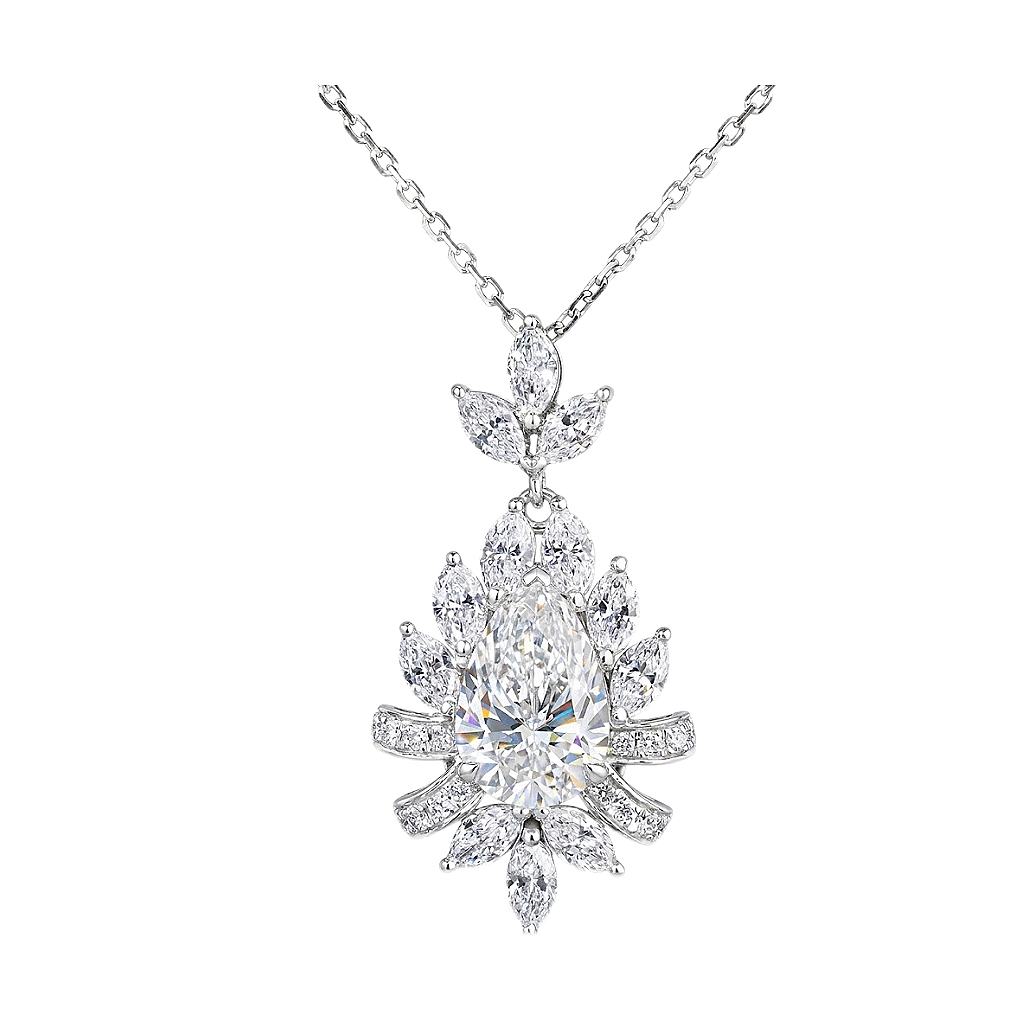 10k gold diamond necklace with a lab-grown diamond of 3.2ct