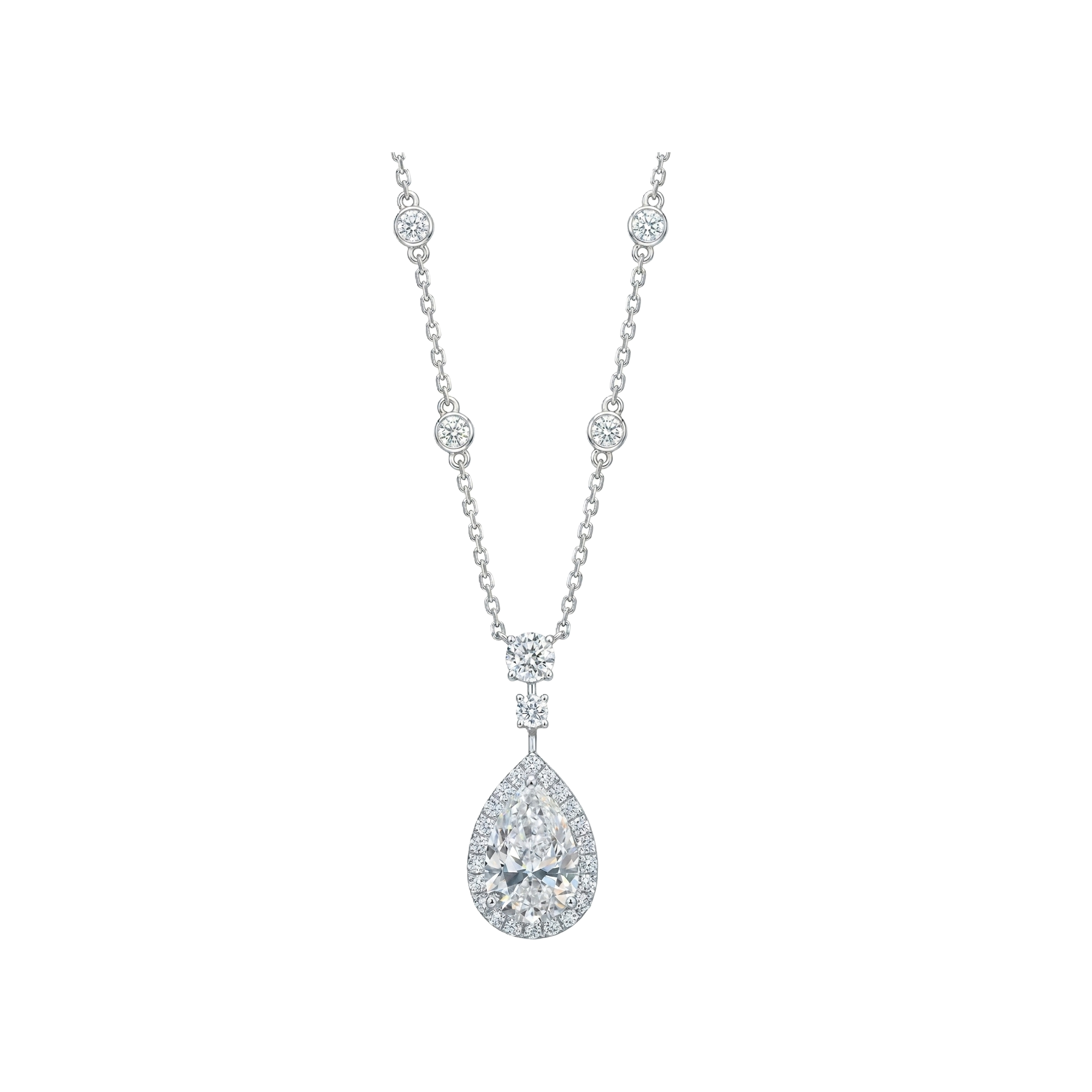 10k gold diamond necklace with a lab-grown diamond of 2.7ct
