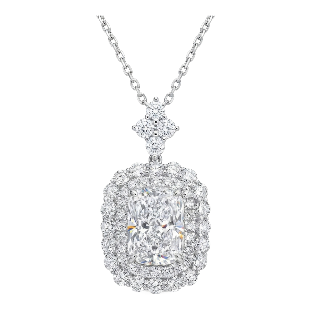 10k gold diamond necklace with a lab-grown diamond of 4.50ct