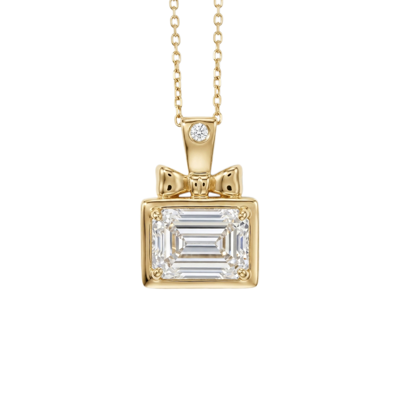10k gold diamond necklace with a lab-grown diamond of 2.02ct