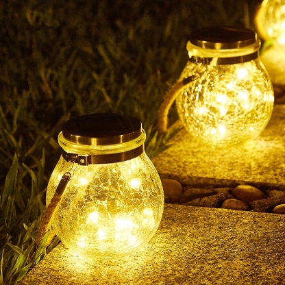 Solar-powered crack glass lamp (tree decoration)