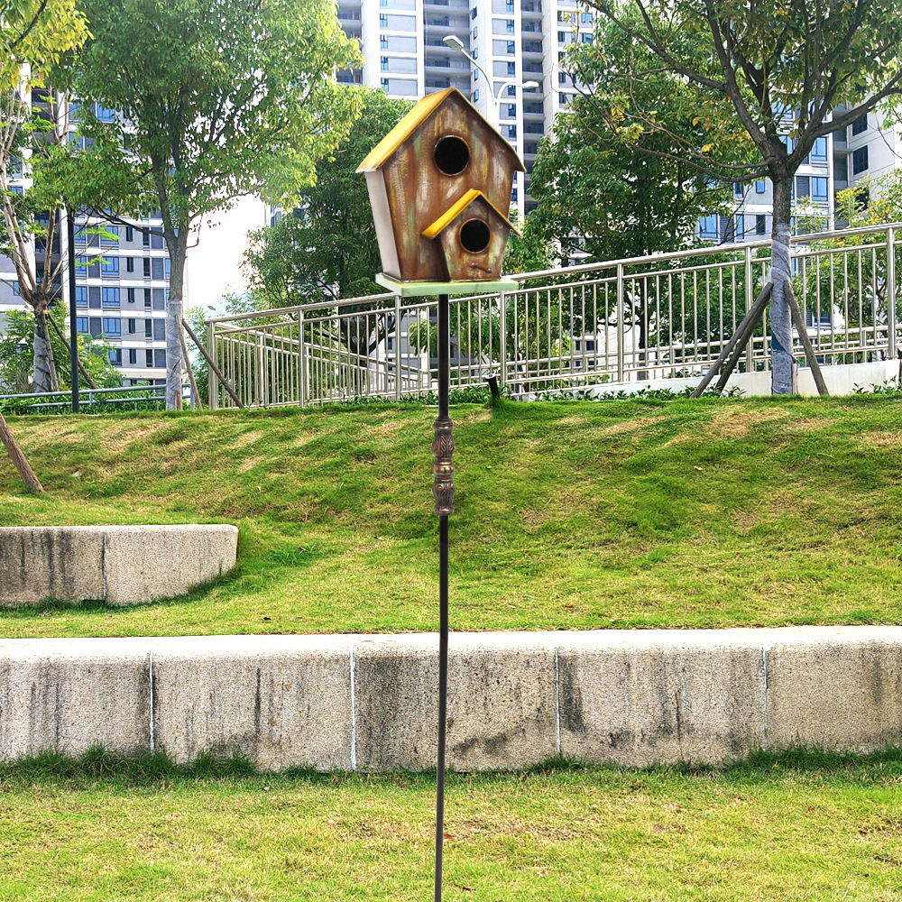 Metal Creative Birdhouse Artistic Ornament