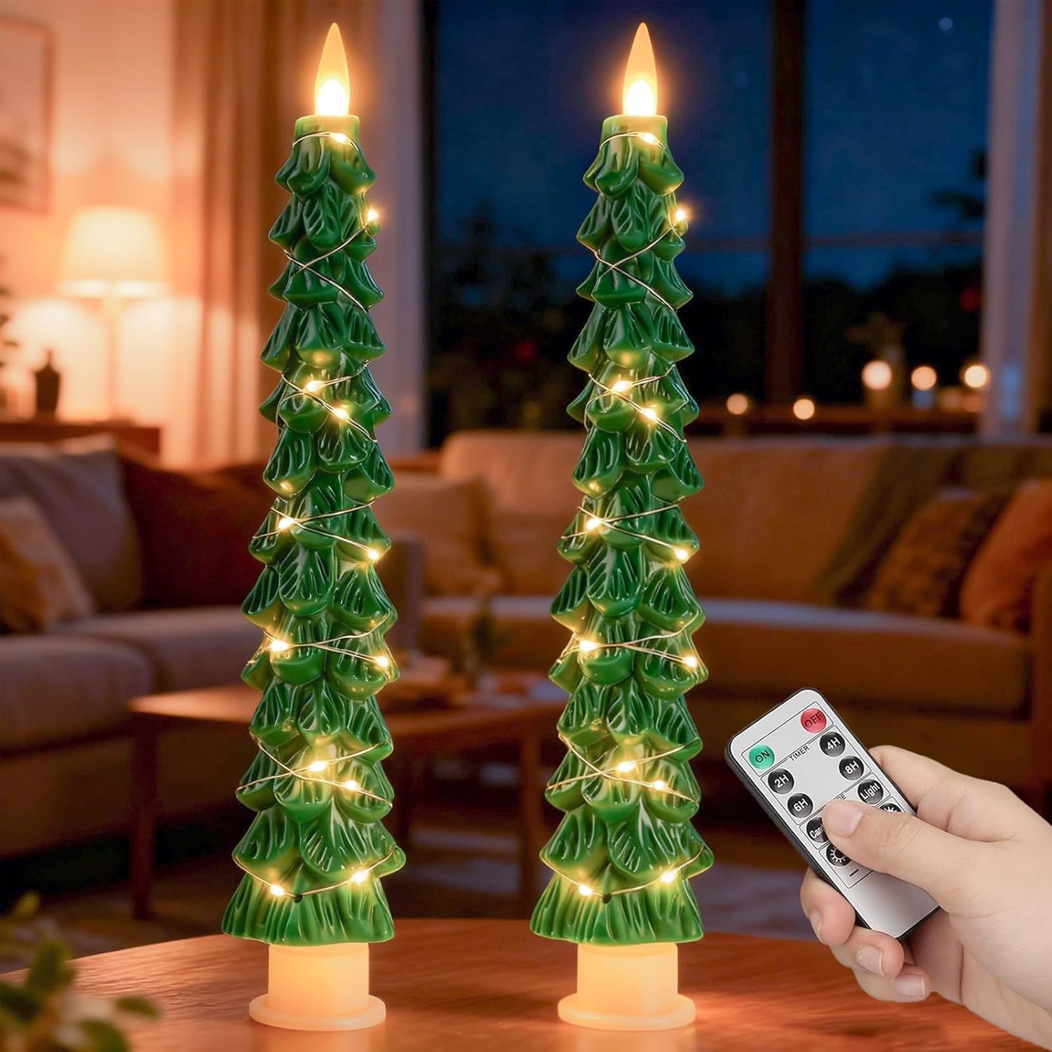 🎄 Remote Control Flameless Christmas Tree Candle✨