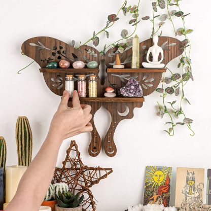 🌲🎁Christmas Gift 50% Off--Butterfly Carved Wooden Wall Shelf