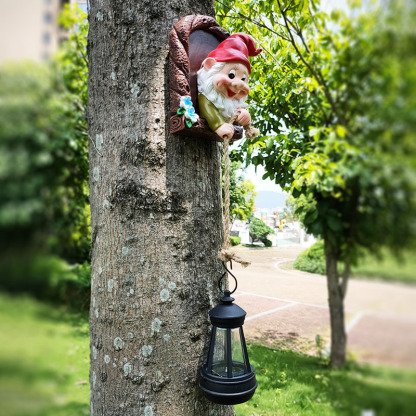 Enchanting Garden Gnome Decor with Solar Lantern – Elevate Your Outdoor Magical Aesthetic