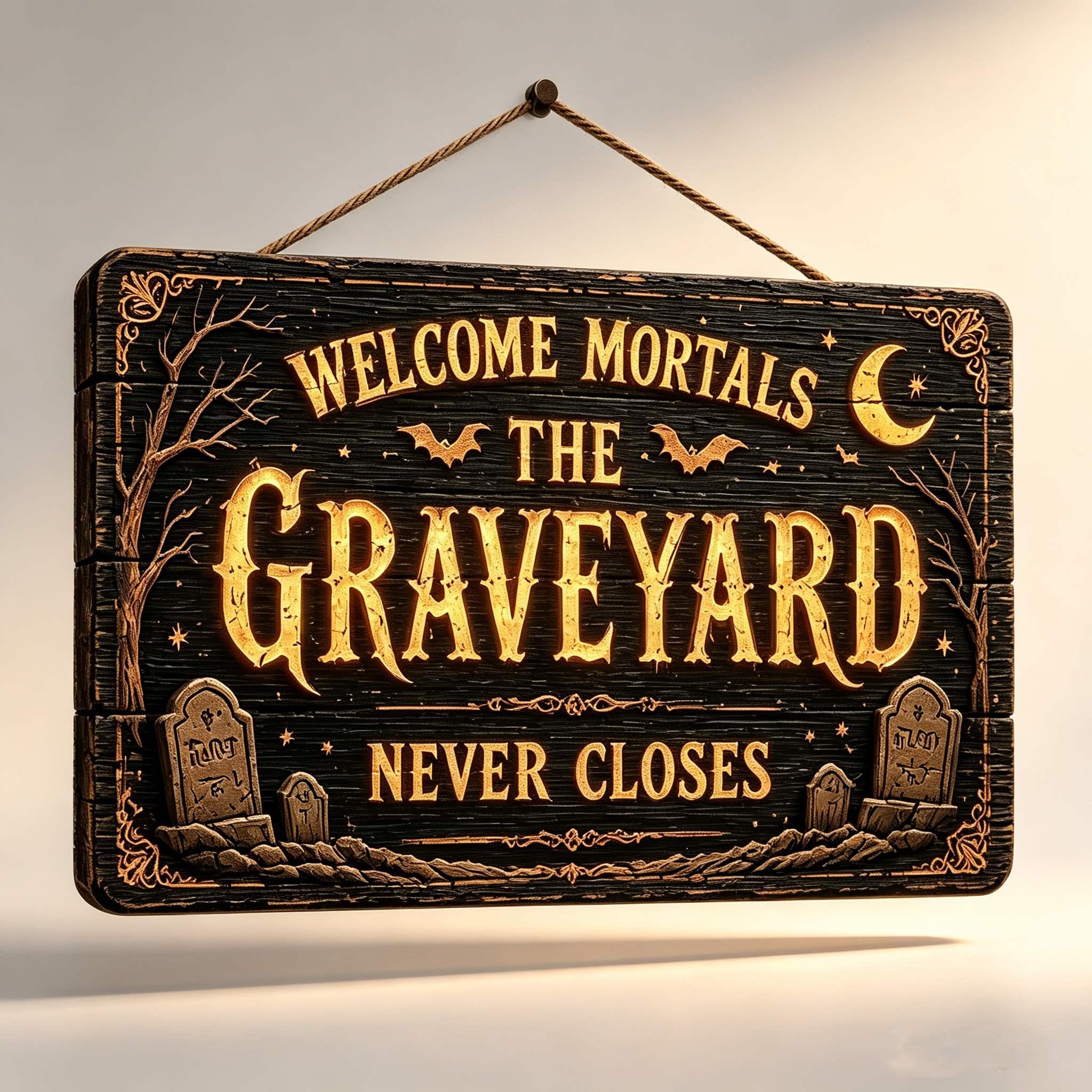 🔥Halloween Early Bird Offer: 50% off 🎃Glowing Handmade Solid Wood Halloween Sign
