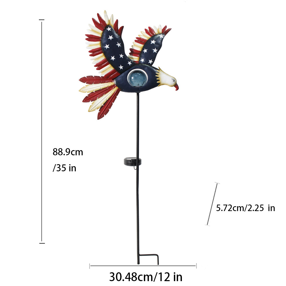 Solar-powered lamp Bald eagle Courtyard garden flower stand