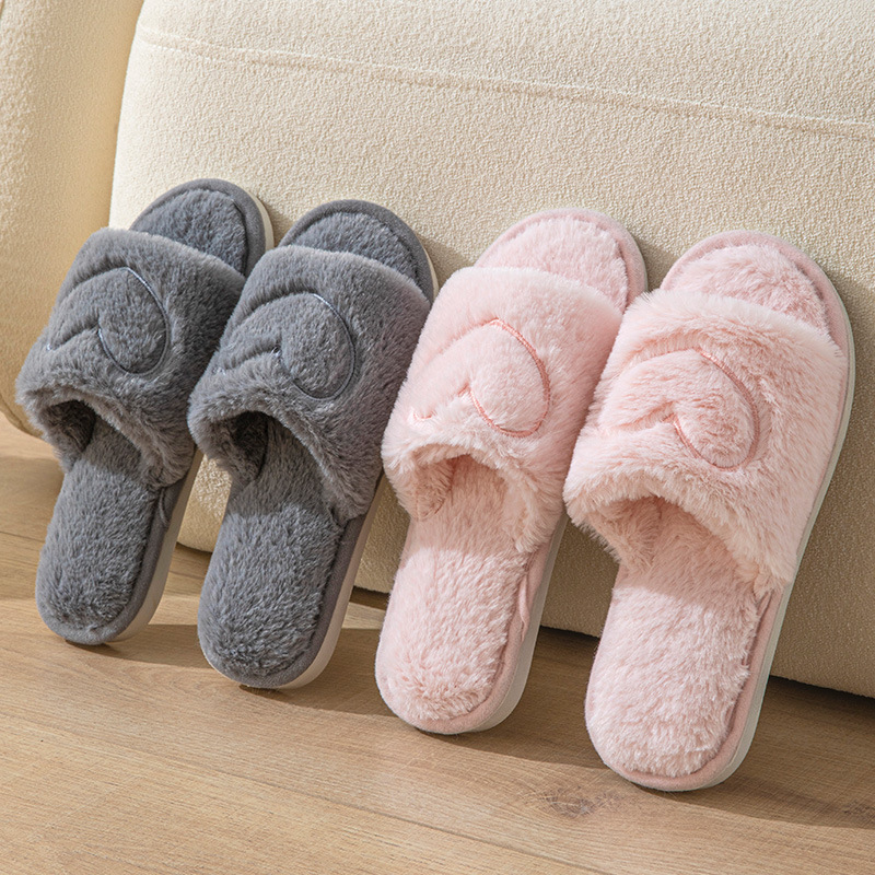 Indoor and Outdoor Cotton Slippers for Couples All-Season Fleece-Lined Slippers