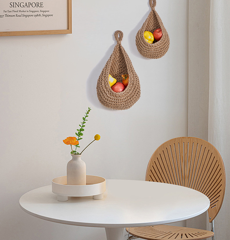 Hand-woven Hanging Storage Basket | Weaving natural textures into your home, elevating storage to an art form