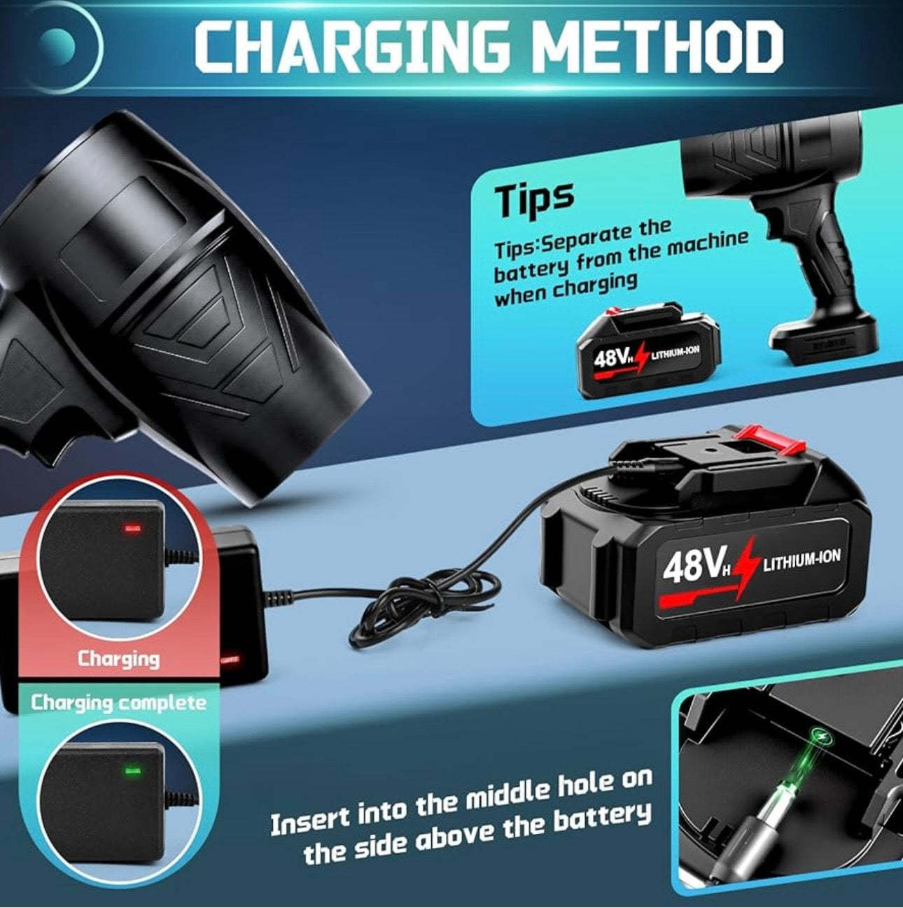 Stepless Speed Blower, Electric Air Duster, Portable and Compact, Powerful Motor,Material, for Blowing, Drying, Dust Blowing, Snow Blowing, Yard Cleaning