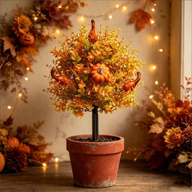 Fall Pumpkin Topiary: Whimsical Harvest Decor 🍂