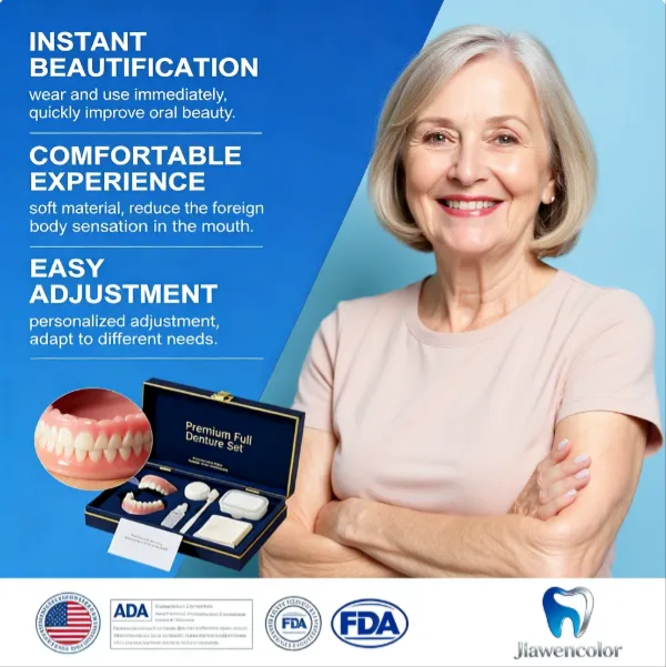 😁🌎 Jiawencolor™ Complete Denture with Strong Suctiond🦷Obtain American Dental Association（ADA）Certification、510 (k) Cleared