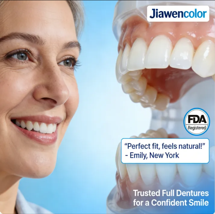😁🌎 Jiawencolor™ Complete Denture with Strong Suctiond🦷Obtain American Dental Association（ADA）Certification、510 (k) Cleared